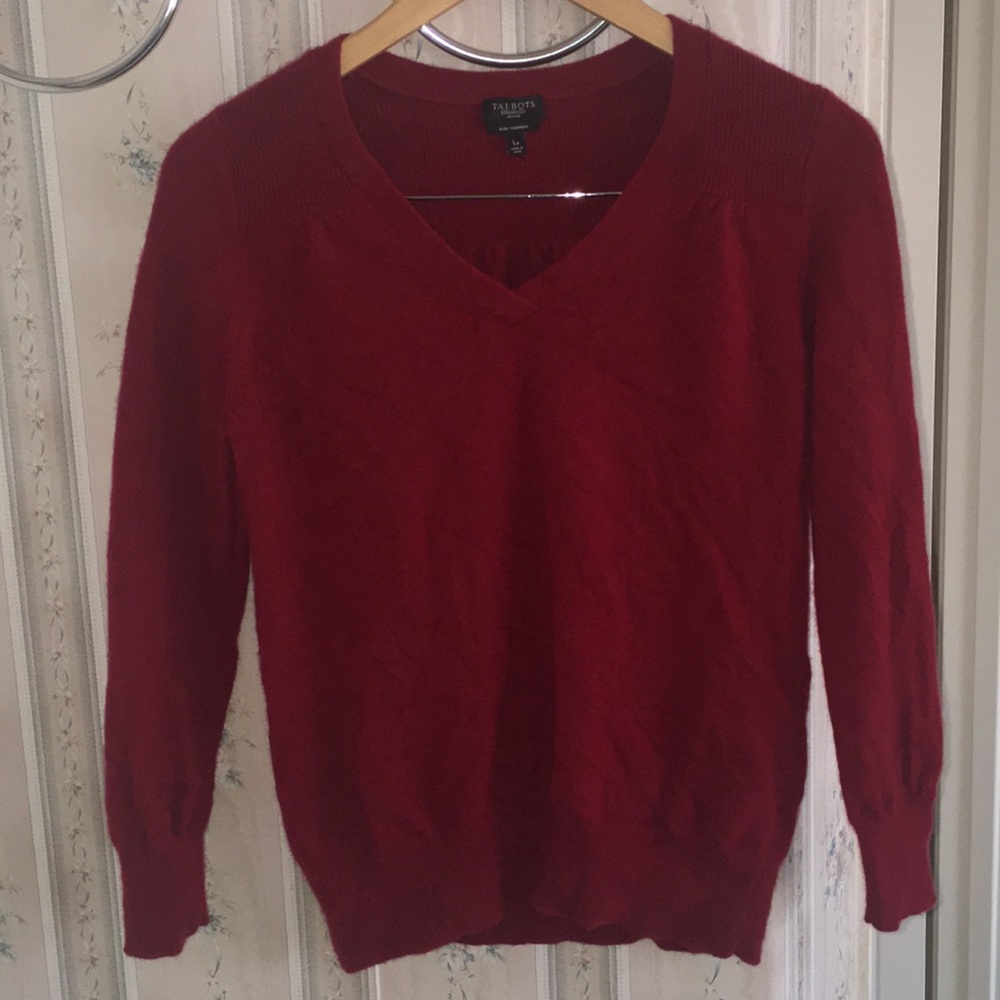 Talbots Red V-Neck Sweater